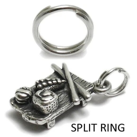 STERLING SILVER SPLIT RINGS (KEYCHAIN). 5MM. PACKET OF 10. - Picture 1 of 2